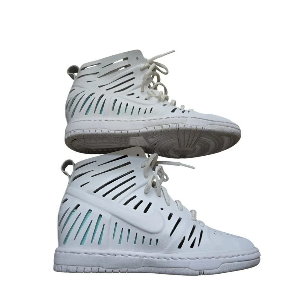 Nike Joli Sky Hi‎ High Wedge Dunk 2.0 Womens Sz. 7 Sneaker Shoes Su15-983 White